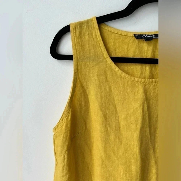 Charlie B 100% linen  yellow dress bow - Picture 3 of 9